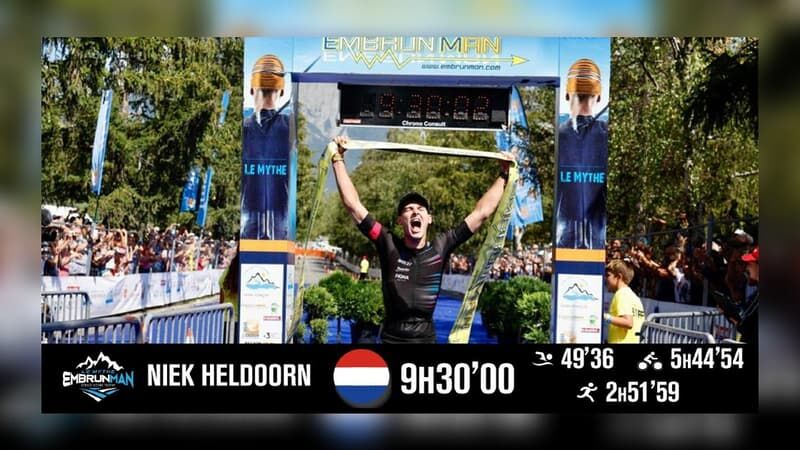 Niek Heldoorn Finishfoto bij Embrunman