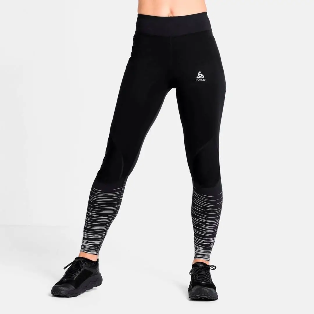 mot bord Shuraba Hardloopbroeken: Odlo Zeroweight Warm Reflective Loopbroek Dames